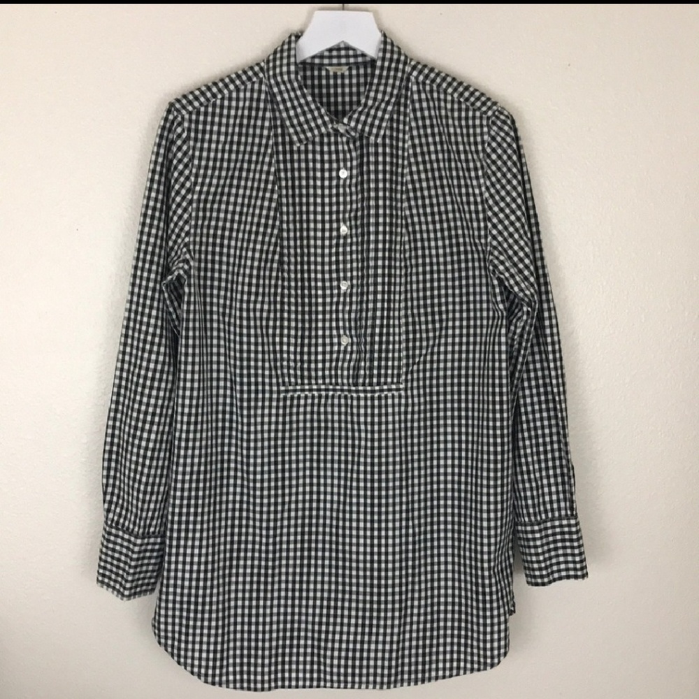 J. Crew black and white gingham tunic
